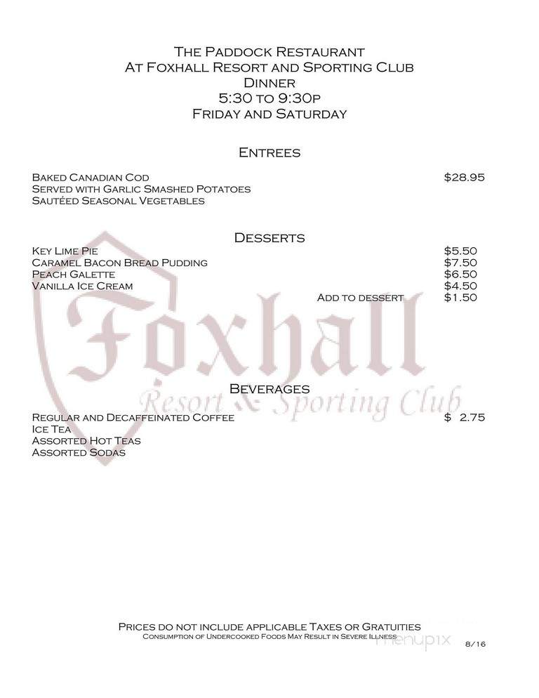 The Paddock Restaurant - Douglasville, GA menu_pic