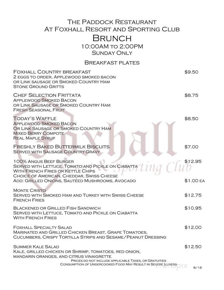 The Paddock Restaurant - Douglasville, GA menu_pic