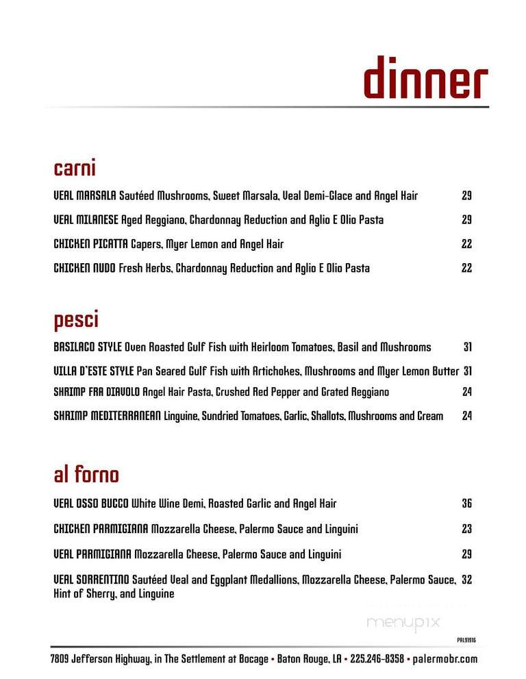 Palermo - Baton Rouge, LA menu_pic