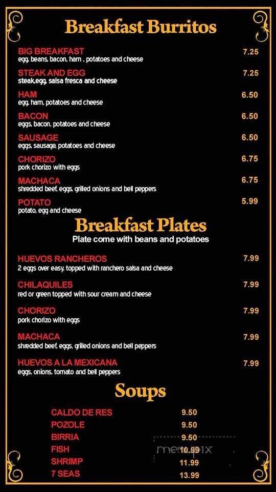 La Taqueria - Escondido, CA menu_pic