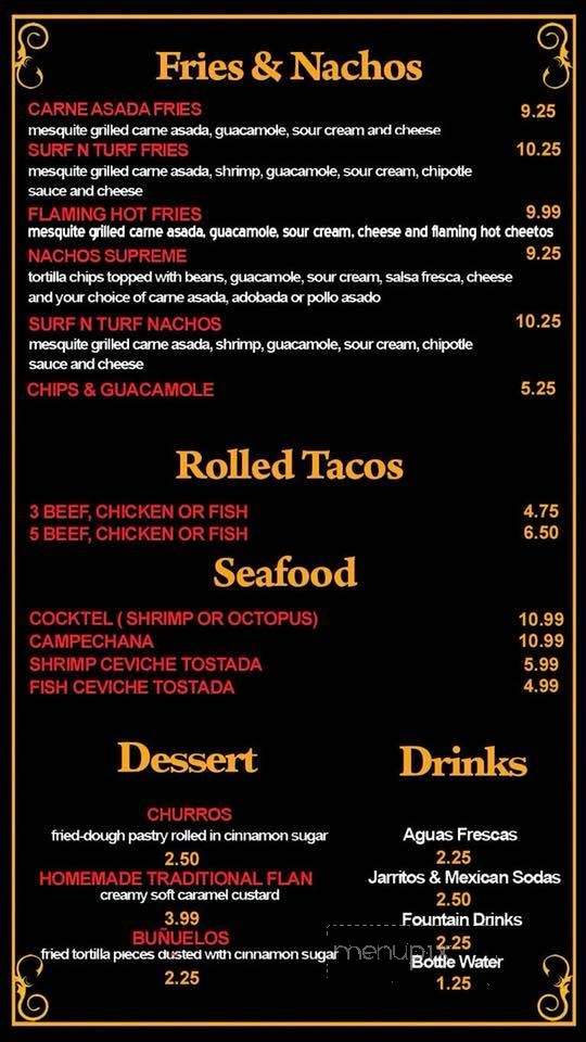 La Taqueria - Escondido, CA menu_pic