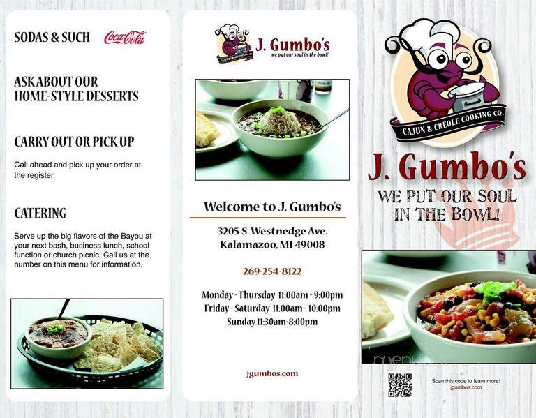 J Gumbo's - Kalamazoo, MI menu_pic