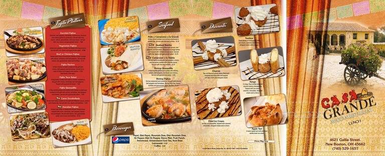 Casa Grande - Portsmouth, OH menu_pic