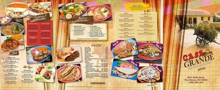 Casa Grande - Portsmouth, OH menu_pic