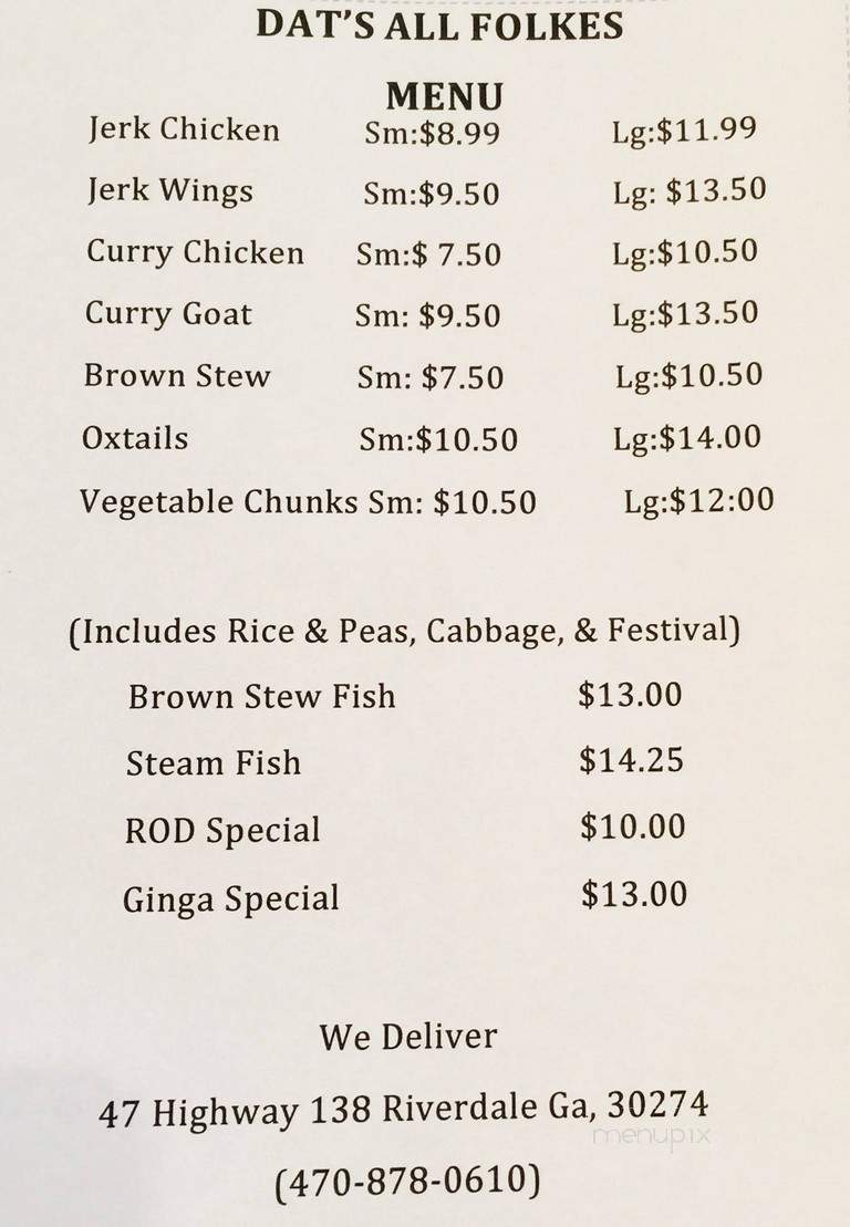 Dat's All Folkes - Riverdale, GA menu_pic