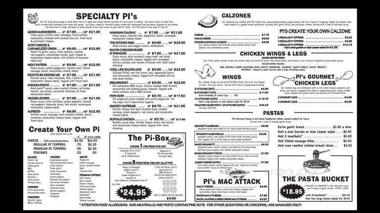 Pi Hole Pizzeria - Tallahassee, FL menu_pic