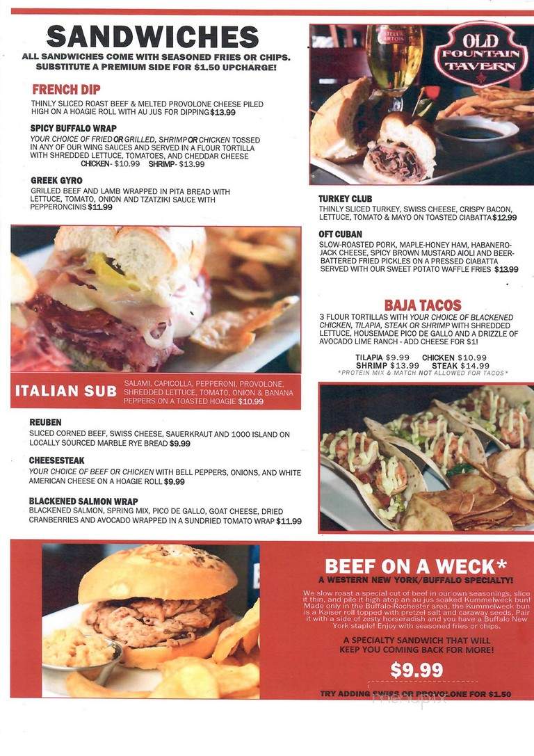 Old Fountain Tavern - Dacula, GA menu_pic