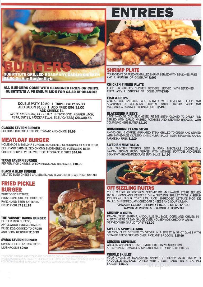 Old Fountain Tavern - Dacula, GA menu_pic