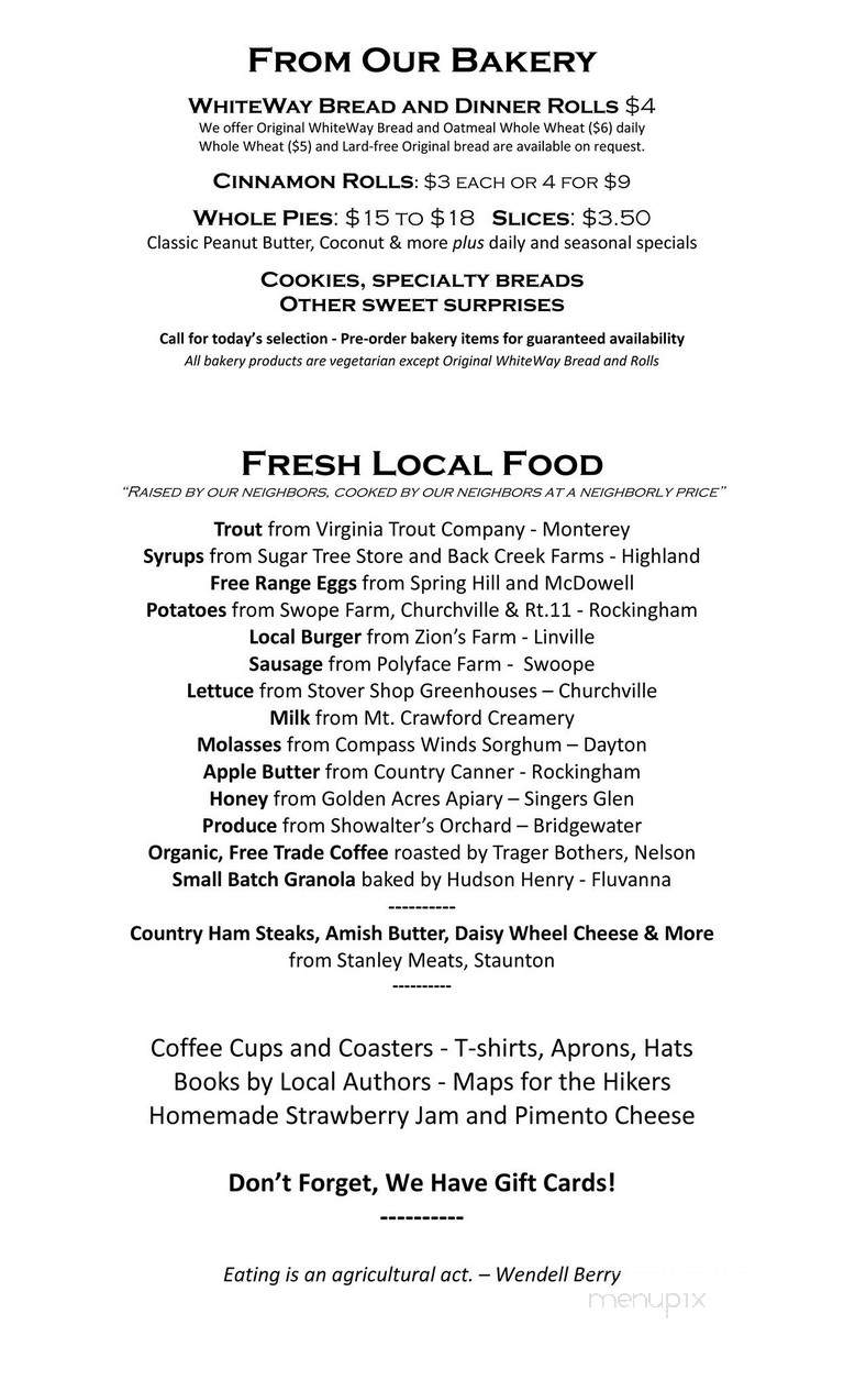 White's Wayside - Churchville, VA menu_pic