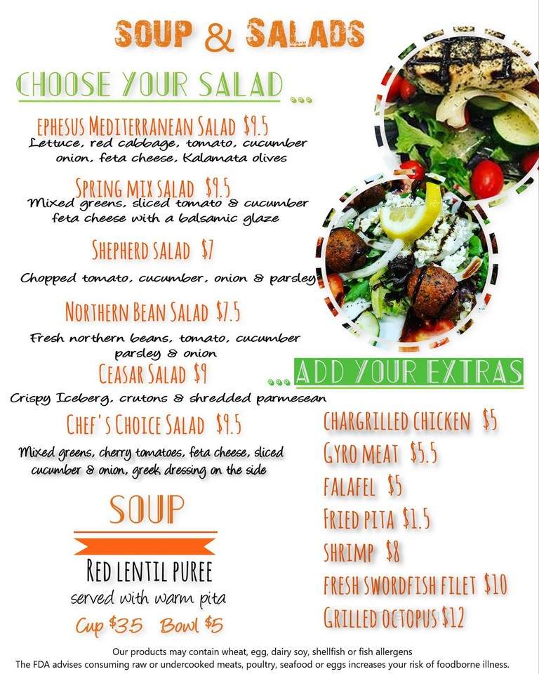 Ephesus Mediterranean Grill - Jacksonville, FL menu_pic