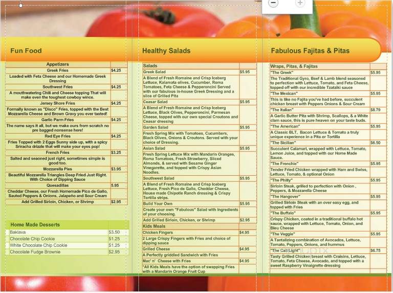 Fab Fajita & Pita - Batavia, NY menu_pic
