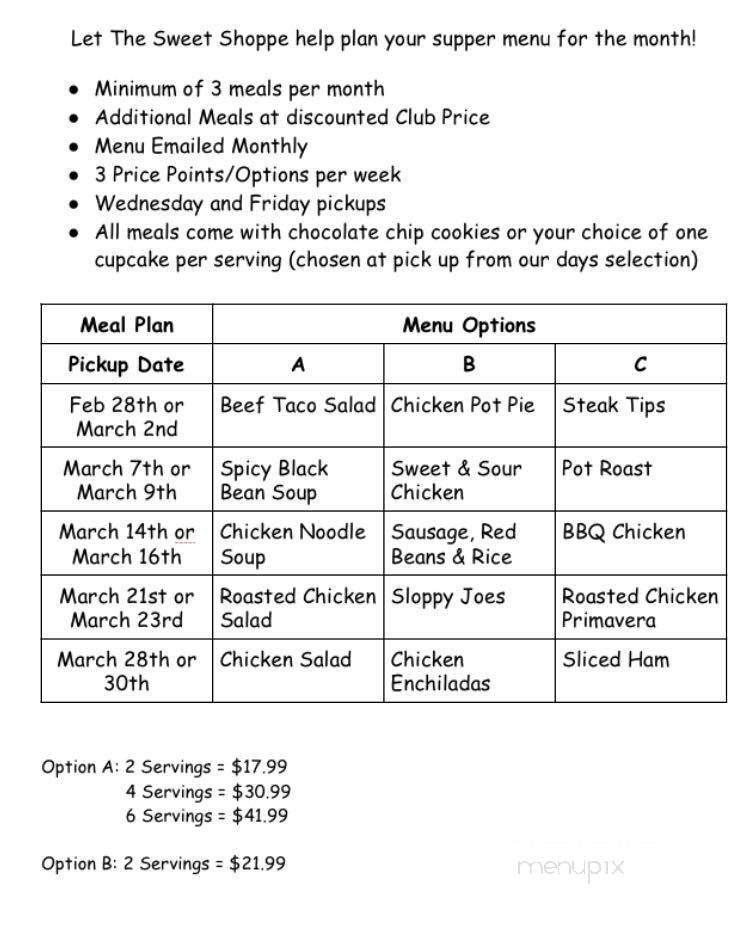 The Sweet Shoppe - Nicholasville, KY menu_pic