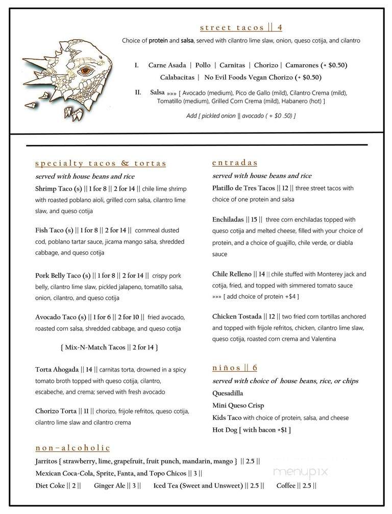 Sonora - Asheville, NC menu_pic