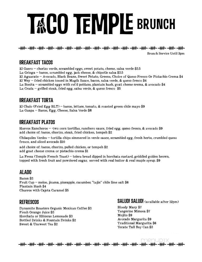 Mamacita's Taco Temple - Asheville, NC menu_pic