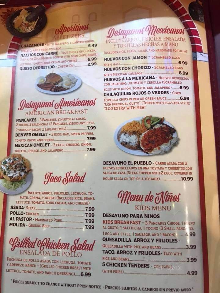 El Pueblo - Rockford, IL menu_pic