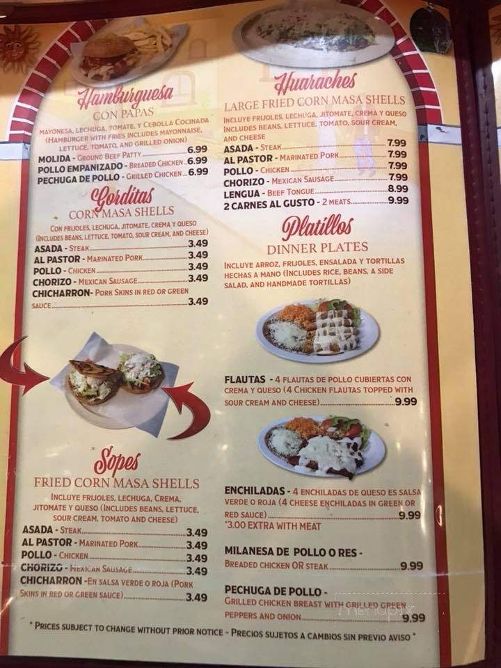 El Pueblo - Rockford, IL menu_pic
