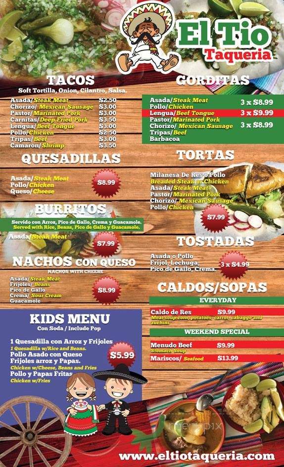 El Tio Taqueria - Baton Rouge, LA menu_pic