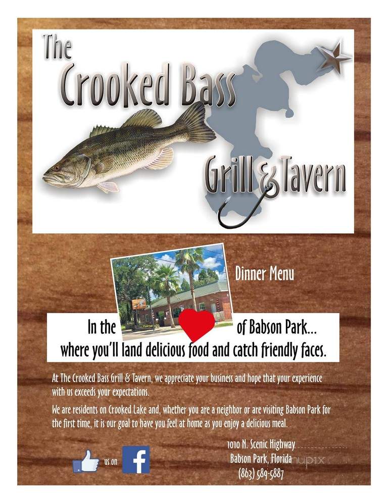 The Crooked Bass Grill & Tavern - Babson Park, FL menu_pic