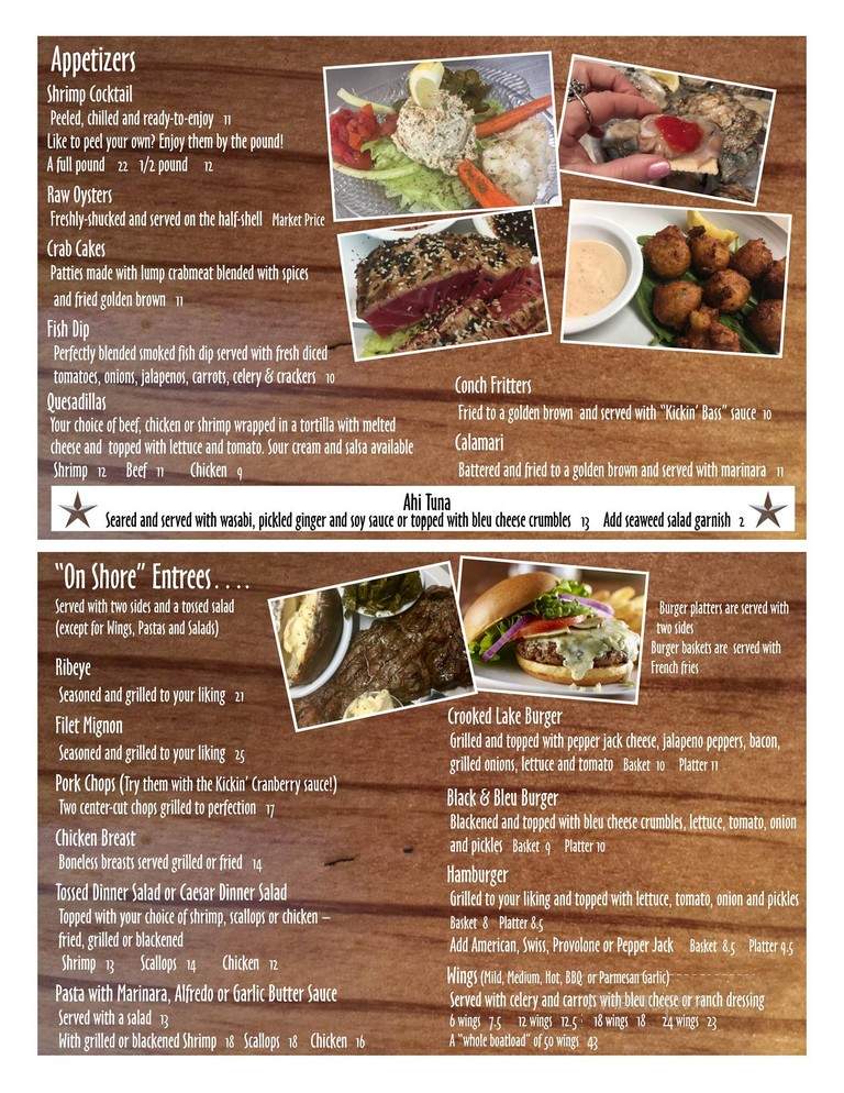 The Crooked Bass Grill & Tavern - Babson Park, FL menu_pic