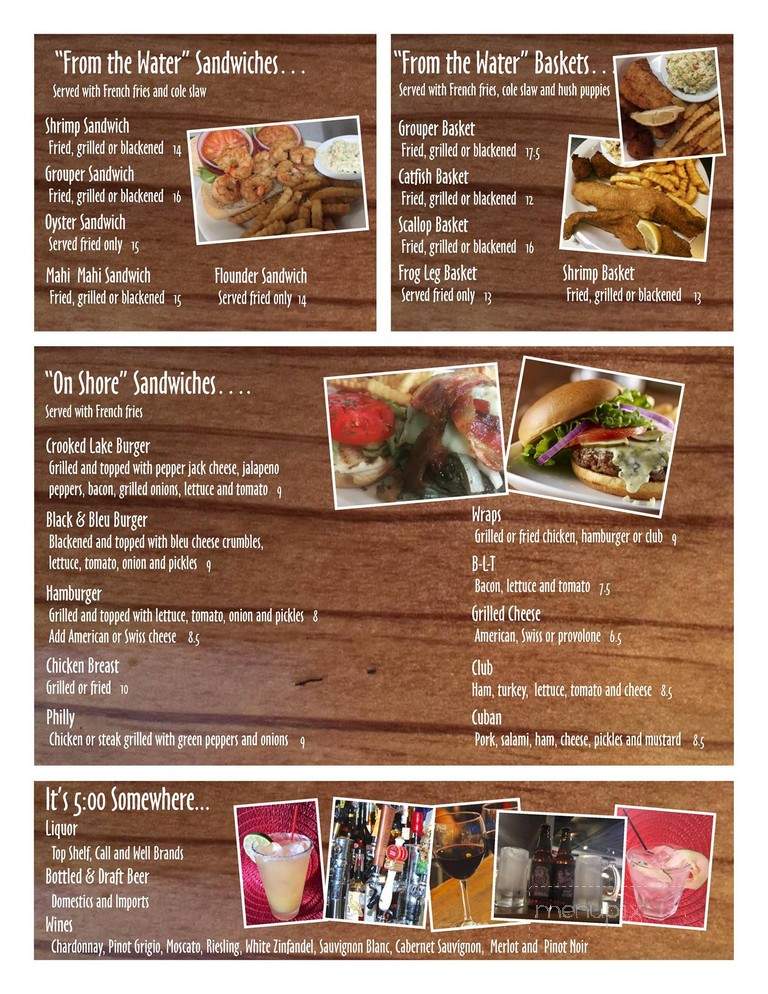 The Crooked Bass Grill & Tavern - Babson Park, FL menu_pic
