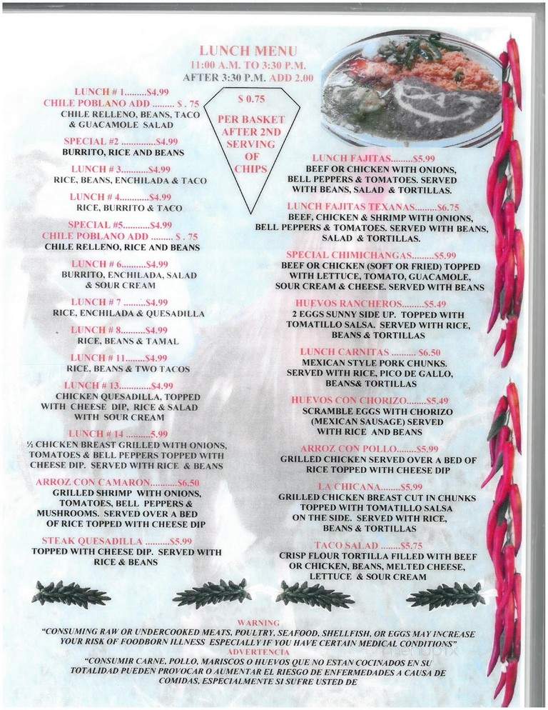 Pollo Loco - Radford, VA menu_pic