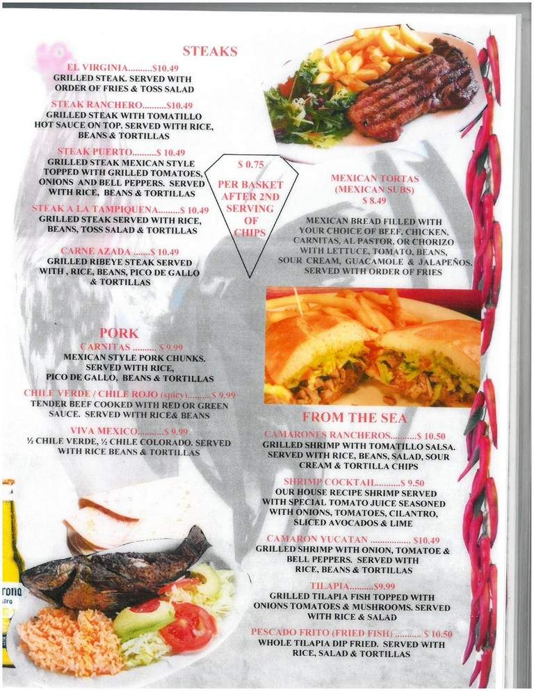 Pollo Loco - Radford, VA menu_pic