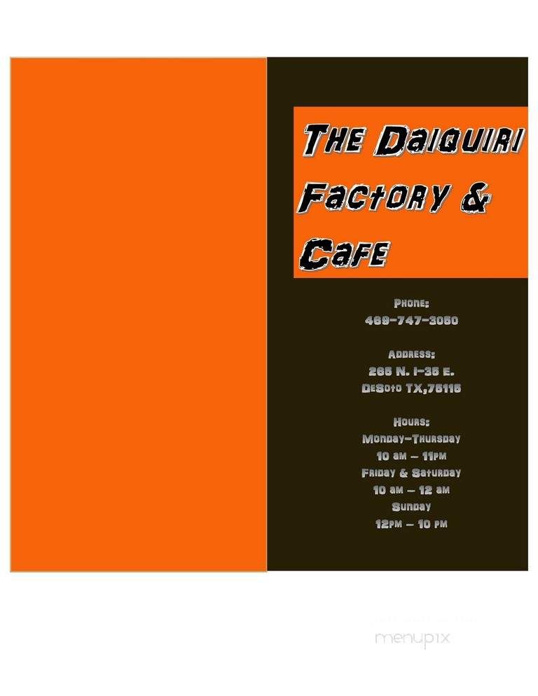 The Daiquiri Factory and Cafe - Desoto, TX menu_pic
