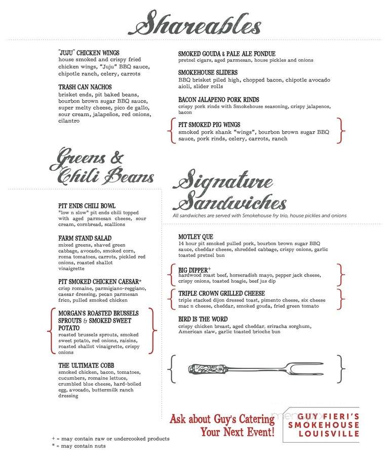 Guy Fieri's Smokehouse - Louisville, KY menu_pic