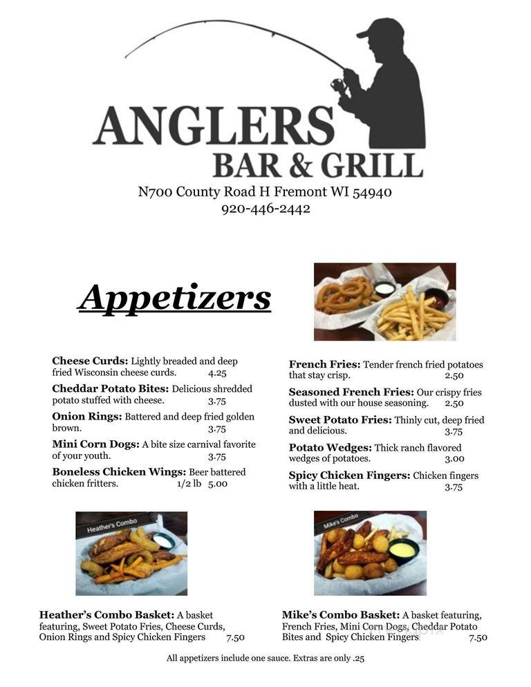 Anglers Bar & Grill - Fremont, WI menu_pic
