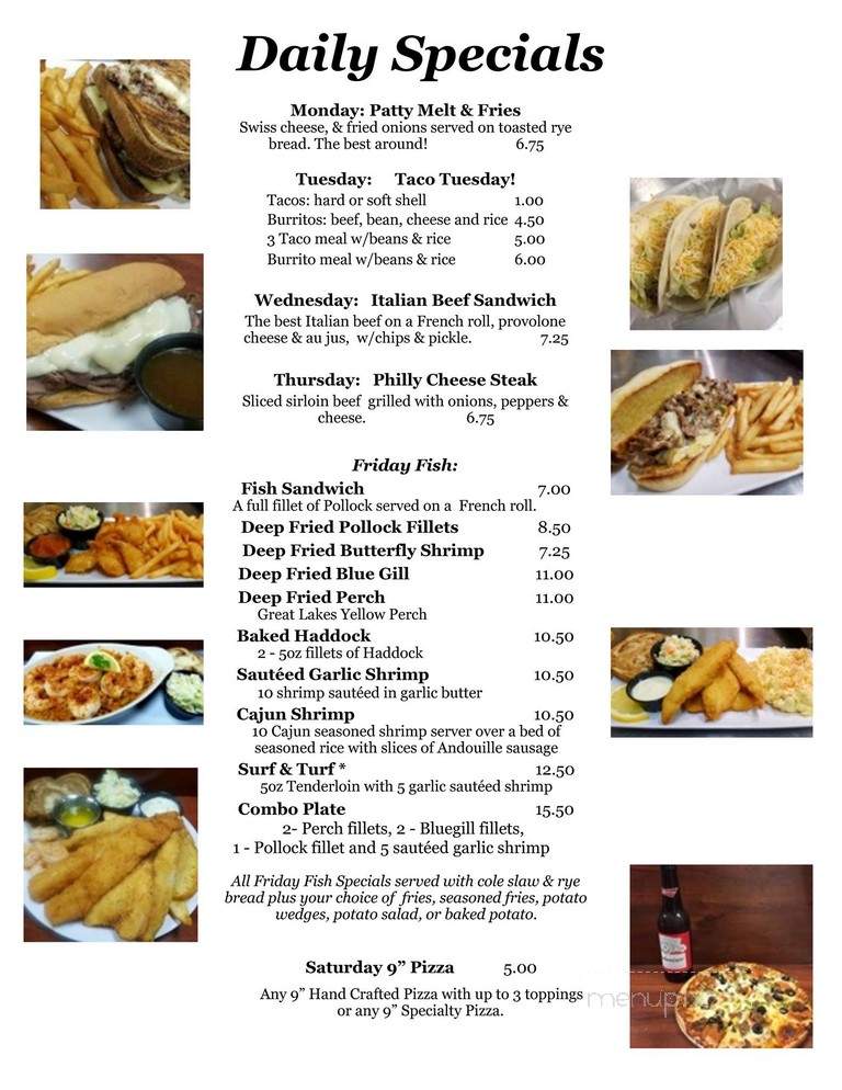Anglers Bar & Grill - Fremont, WI menu_pic