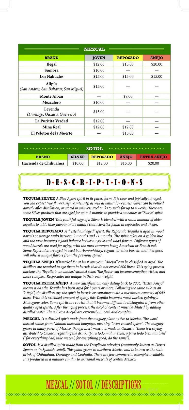 Tequila's Town - Savannah, GA menu_pic