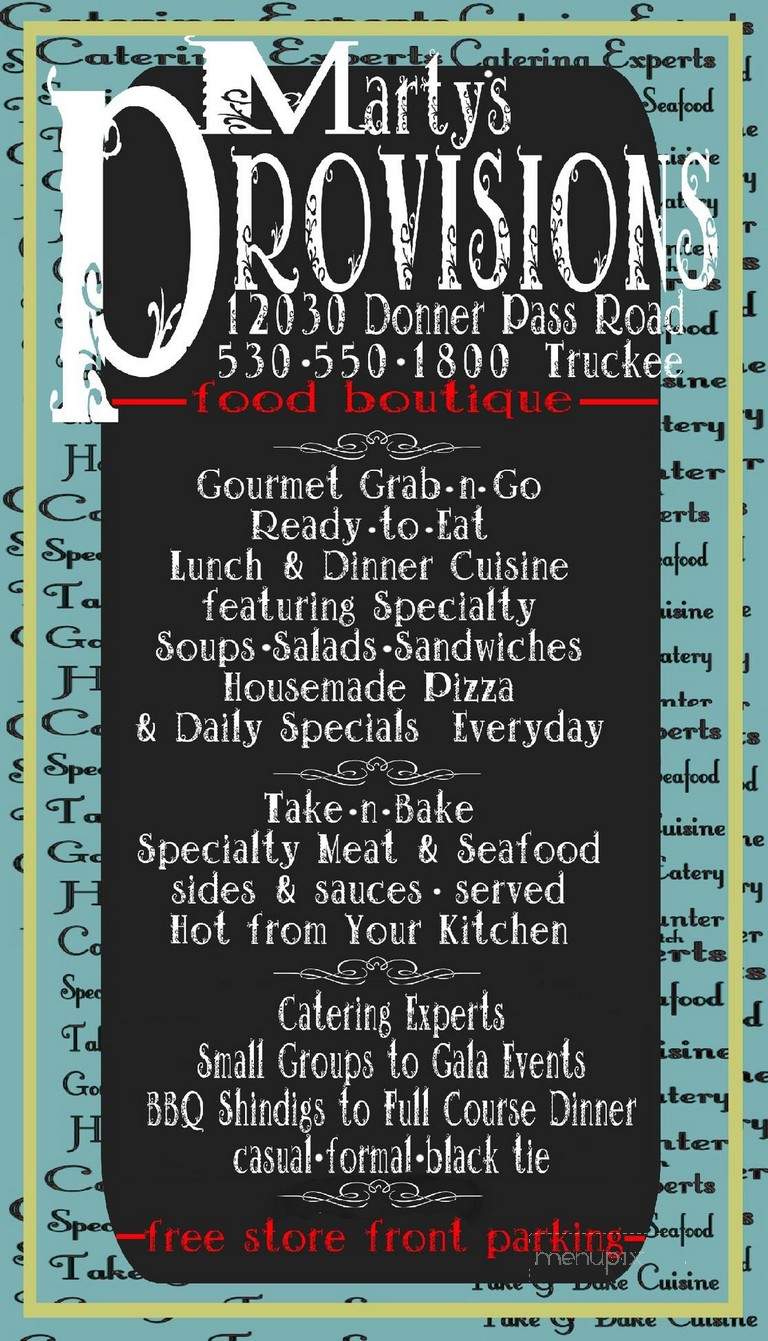 martys provisions - Truckee, CA menu_pic