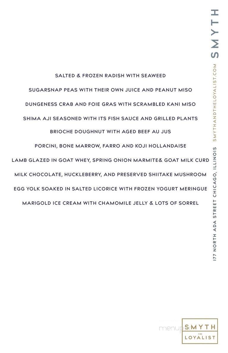 Smyth - Chicago, IL menu_pic