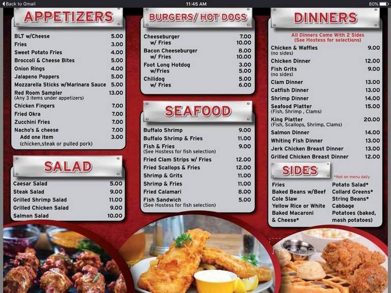 Red Room Grille - Meriden, CT menu_pic