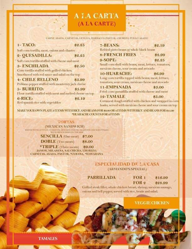 Armando's Tacos & Grill - Moultrie, GA menu_pic