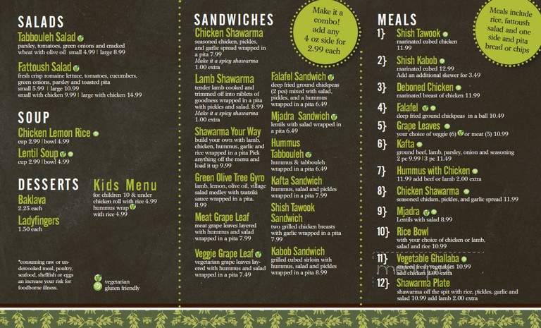The Green Olive Tree - Fenton, MI menu_pic