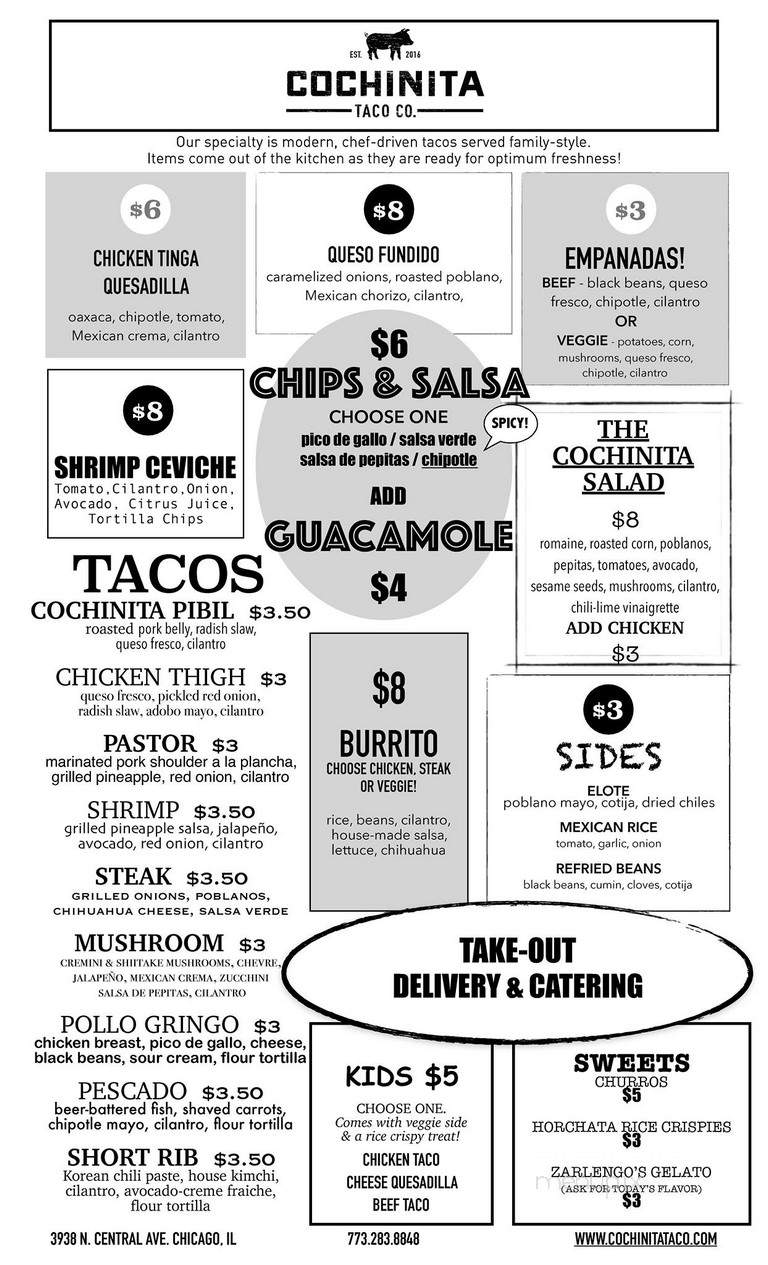 Cochinita Taco Co. - Chicago, IL menu_pic