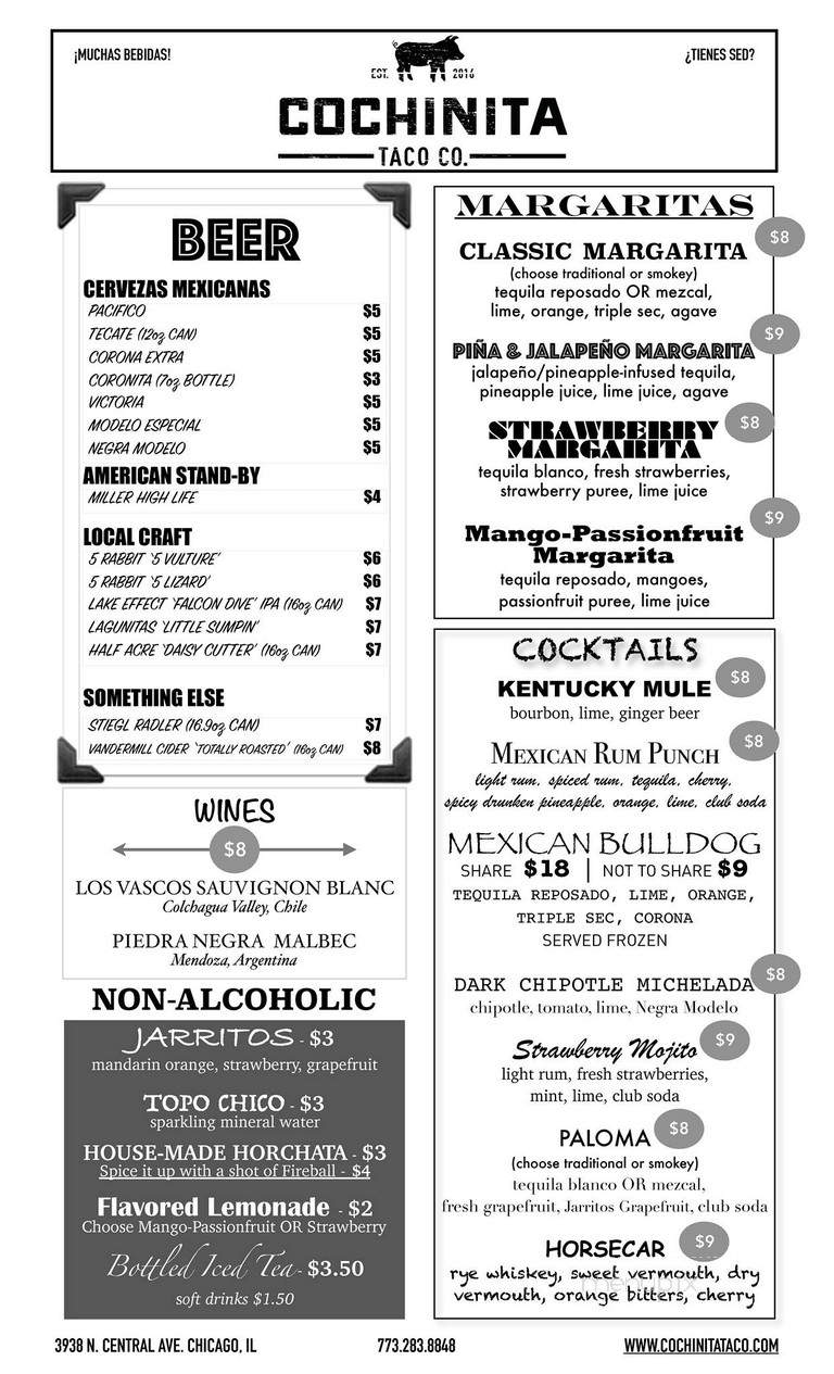 Cochinita Taco Co. - Chicago, IL menu_pic