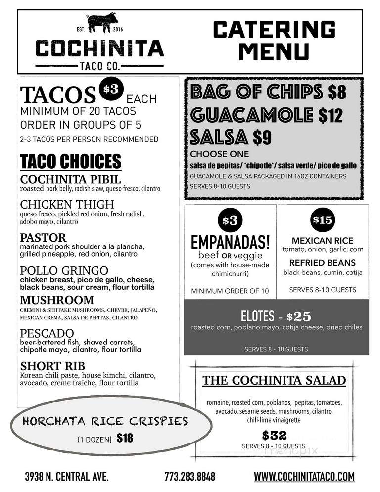 Cochinita Taco Co. - Chicago, IL menu_pic
