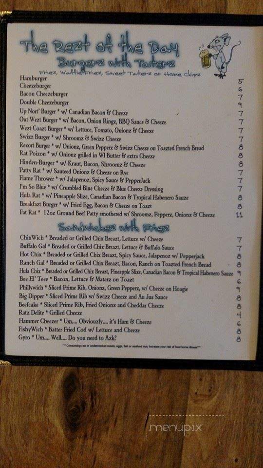 River Ratz Saloon - Cochrane, WI menu_pic