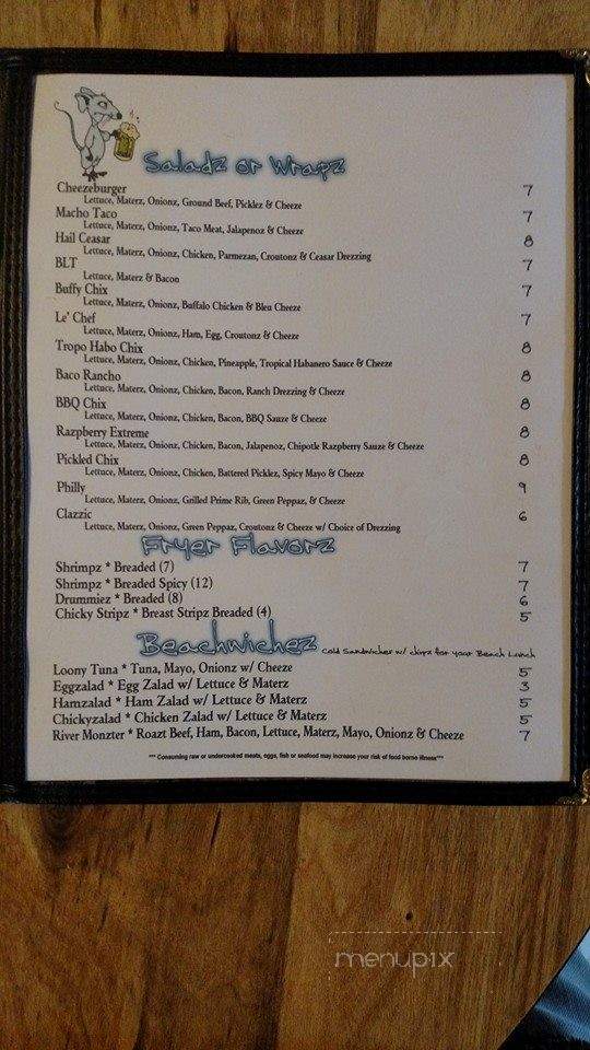 River Ratz Saloon - Cochrane, WI menu_pic