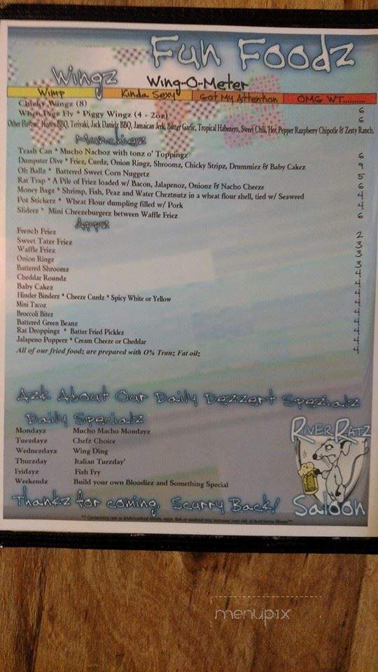 River Ratz Saloon - Cochrane, WI menu_pic