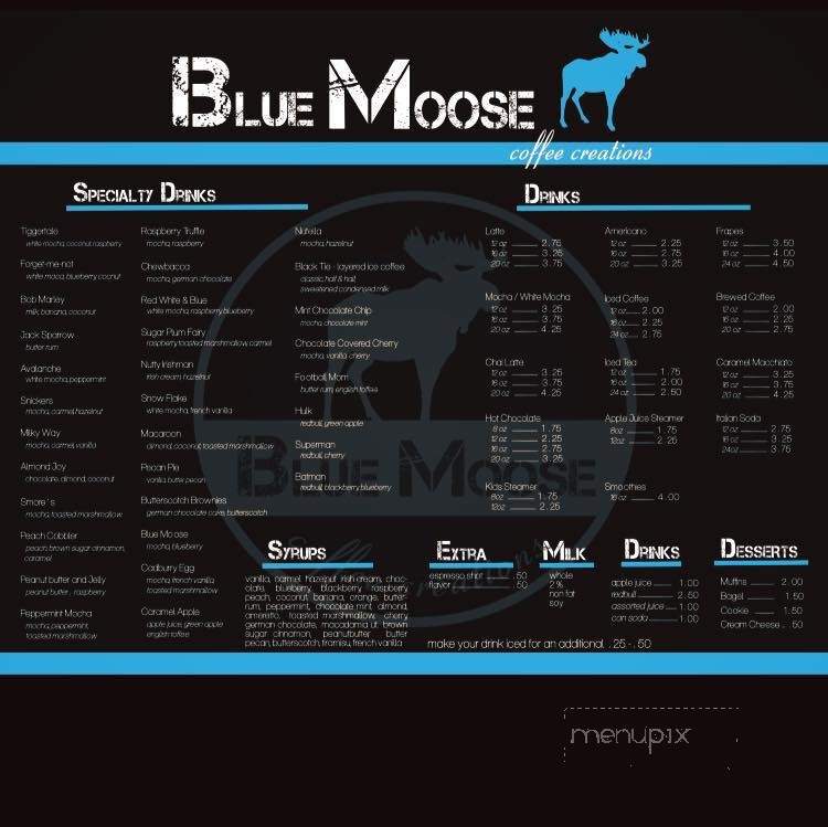 Blue Moose Coffee - Midland, TX menu_pic