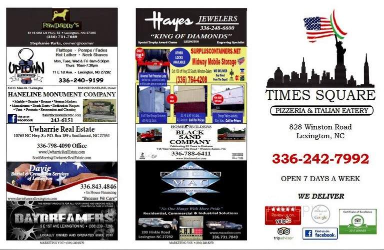 Times Square Pizzeria - Lexington, NC menu_pic