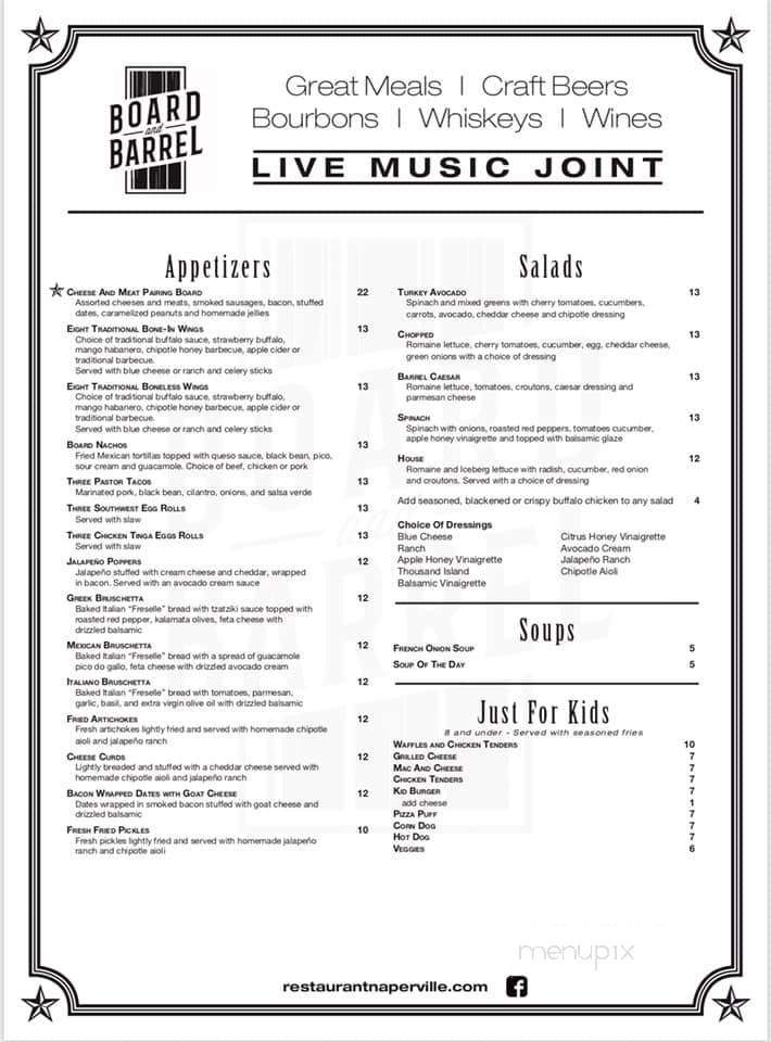 Board & Barrel - Naperville, IL menu_pic