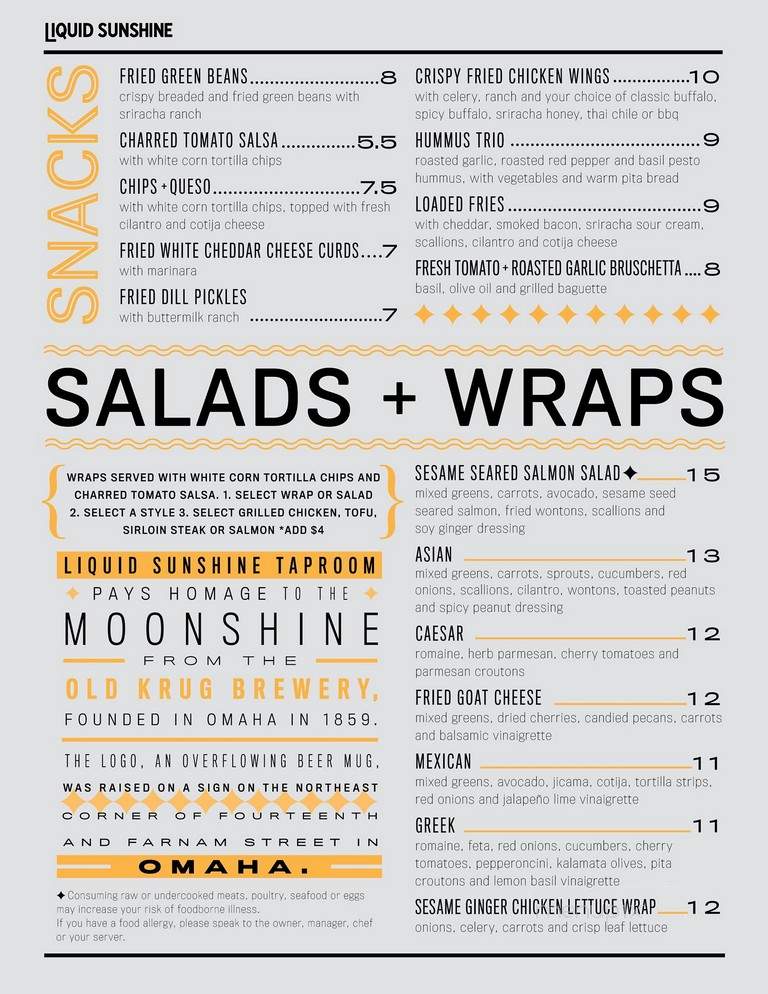 Liquid Sunshine Taproom - La Vista, NE menu_pic