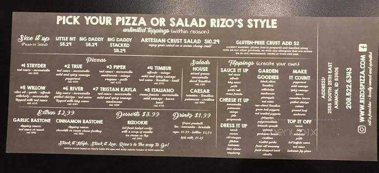 Rizo's Pizza - Ammon, ID menu_pic