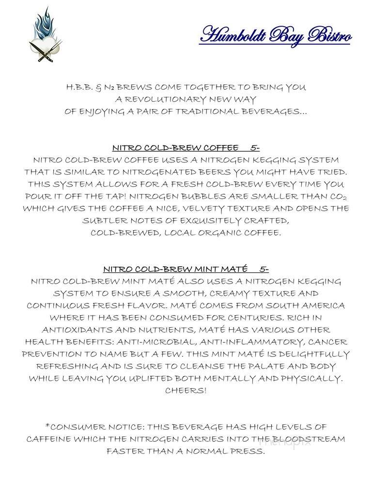 Humboldt Bay Bistro - Eureka, CA menu_pic