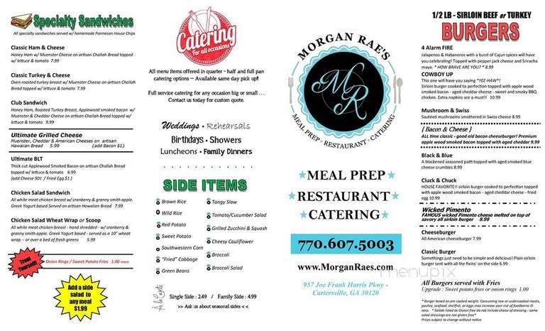 Morgan Rae's - Cartersville, GA menu_pic