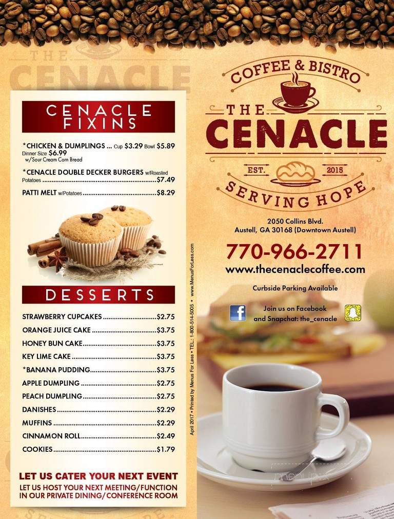 The Cenacle - Austell, GA menu_pic